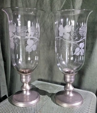 ancienne paire de photophore Baccarat St Louis ?? décor de vignes hauteur 39 cm