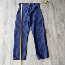 Vetement de travail ancien pantalon moleskine bleue se porte avec des bretelles