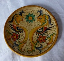 CERAMIQUE MAJOLIQUE DERUTA ITALY ASSIETTE DRAGONS CHIMERES