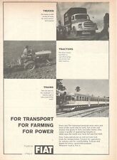 Tracteur FIAT TURIN ITALIE Publicité 1 Page 1959 Transport Train Tracteur Truc