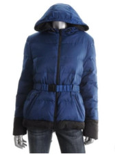 Doudoune+Capuche+Ceinture Grand Designer Réversible Rembourrée Plumes T.S NEUVE