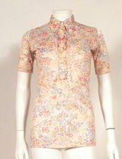 TUNIQUE IMPRIMÉE VINTAGE FRANÇAISE 'MICHEL AXEL - PARIS' UK 8/10 - FR 36/38