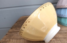 ANCIEN BOL DE GRAND MERE DIGOIN . MDL ? JAUNE + FRISE OR DECO VINTAGE CUISINE