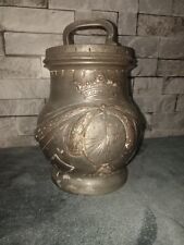 Pot à bouillon médical en étain couronnée 19e