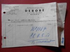 ancienne facture Derobe Nancy linoléum balatum 1951