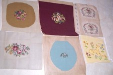 L@@K ~ OLDER ~ LOT of SIX ~ NEEDLEPOINT PIECES ... LOVELY!
