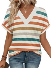 Femme T-Shirt Col V Manche