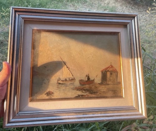 Peinture ancienne signée 1922 - peinture,