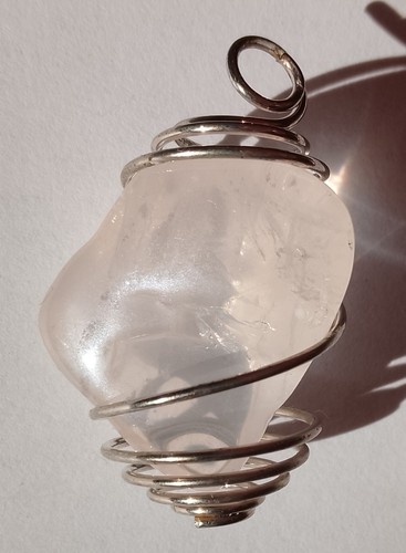 Pendentif 7gr 31mm quartz rose - pendentif,