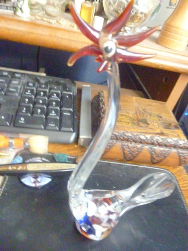 Statuette cygne en verre - statuette,