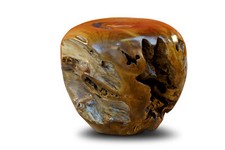 Table D'Appoint Bois de Racine Kugel 40 50 CM Salon Tabouret à Fleurs Rond