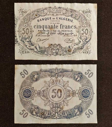 1892 francs algérie - 1892, 50