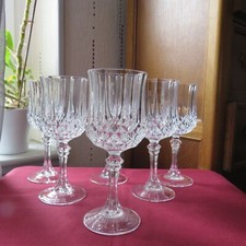 6 verres a vin rouge en cristal d arques modèle longchamp  Lot B