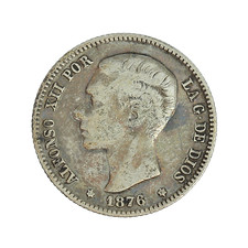 Monnaie Espagne 1 Peseta Alfonso XIII 1876 Argent Madrid (M) P15434