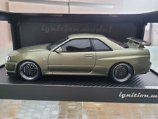 1/18 IGNITION MODEL NISSAN SKYLINE GTR R34 V-SPEC 2 MILLENIUM JADE / BBS