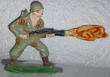 TROP RARE FIGURINE SOLDAT QUIRALU LANCE FLAMME AMERICAIN FANTASSIN ANCIEN SUPERB