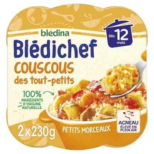 lot 3x2 Plat bébé dès 12 mois couscous Blédichef BLEDINA 230 gr