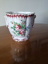 CACHE-POT  EN FAIENCE DE CLAMECY "R.Colas", h 16 cm, diam. 16 cm