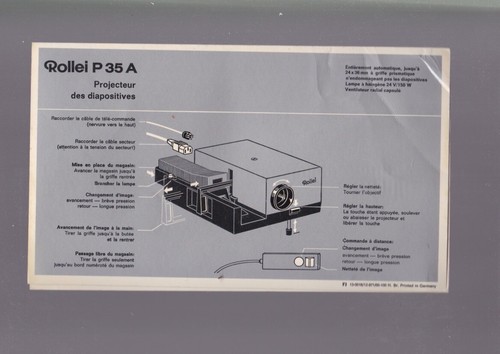 Brochure rollei projecteur - rollei, des