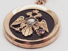 Antique Victorien 14K Or Rubis Gemme Broche Pendentif Bijoux Imperiale Aigle