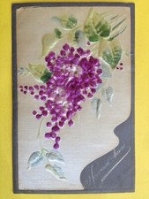 cpa Soie Silk en relief BONNE ANNÉE 1906 à Louise HEUZE d'AUDRIEU Happy New Year