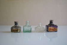 lot de 4 ancien flacon d'encre encrier vide
