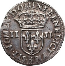 Quart ecu, charles X Roi soutenu pas la ligue 1590 Rouen, excellent état