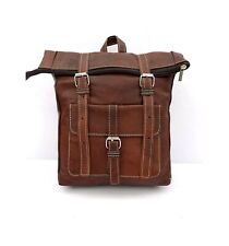 Sac à dos 100 % en cuir pliable marron foncé