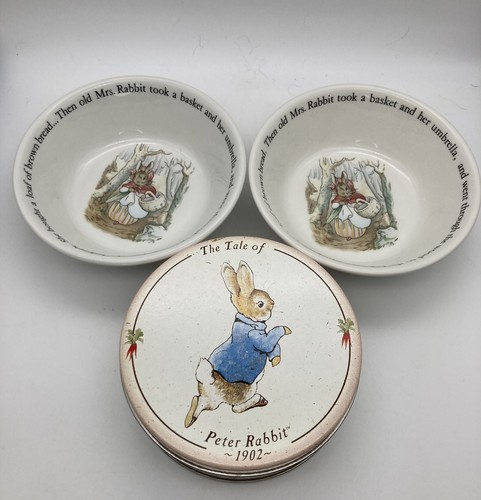 Vintage peter rabbit - rabbit, bowls