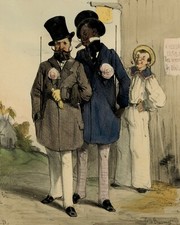 E. DE BEAUMONT Lithographie originale époque aquarellée et gommée 1843 RARE