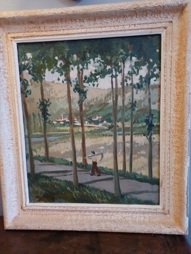 Tableau ancien paysage avec