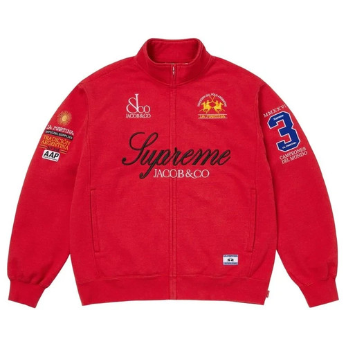 Sweat zippé rouge supreme - sweat,