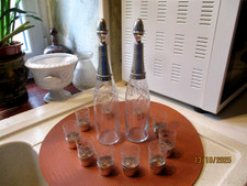 SERVICE A LIQUEUR ANCIEN CRISTAL ET ARGENT? 19e/ bottle silver et cristal/