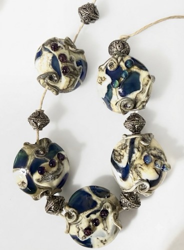 Vintage lampwork bead strand - lampwork,
