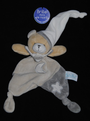 Doudou plat ours beige - plat,