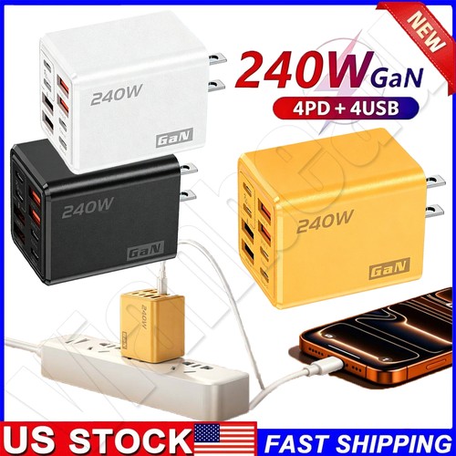 240w port gan charger usb - 8-port,
