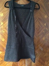 FULL CIRCLE *** Pull sans manches en mohair / soie Taille M ~ 40