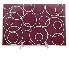 B&W cuisine planche à découper en verre ronds prune  20 x 30 cm