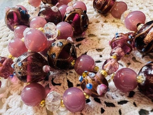 Collier ancien perles verre