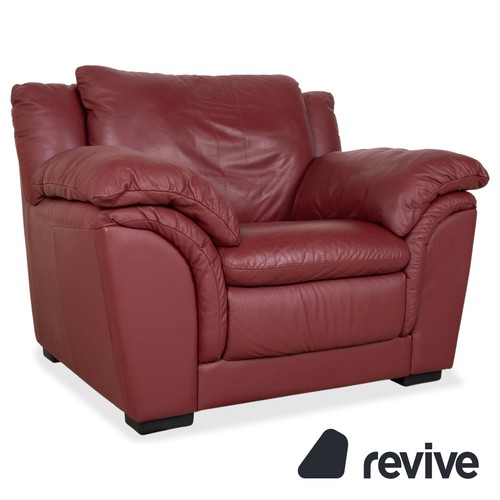 Natuzzi fauteuil cuir rouge - en,
