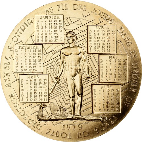 France médaille calendrier - france,, médaille,