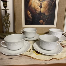 4 tasses et sous tasses Deshoulieres California Porcelaine Limoges