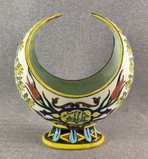 ORIGINAL VASE FORME LUNE ARABISANT CERAMIQUE FAIENCE DE LONGCHAMPS E.SOUBIREAU