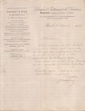 PARIS - LETTRE NACHET & FILS , FABRIQUE INSTRUMENTS PRECISION MICROSCOPES - 1905