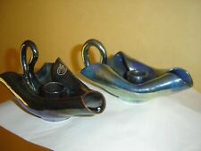 paire de bougeoirs,grès