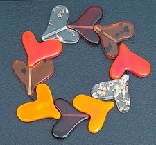 Bijou Créateur SOBRAL JACKIE BRAZIL Bracelet x10 cœurs multicolore inclusions or