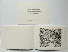 TOURTE Suzanne - "Le chemin du bonheur", Carte de vœux. c.1979. BURIN signé.