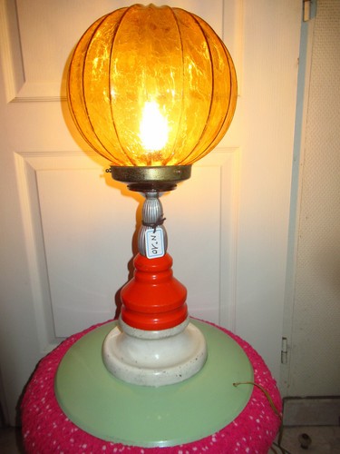 Lampe vintage verre et - en,