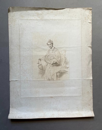 Gravure ancienne portrait - gravure, ancienne,