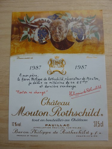 étiquette vin chateau - , mouton